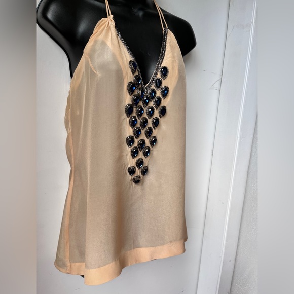 Freeport Beaded Top in Nude Karina Grimaldi sz S - Picture 5 of 14